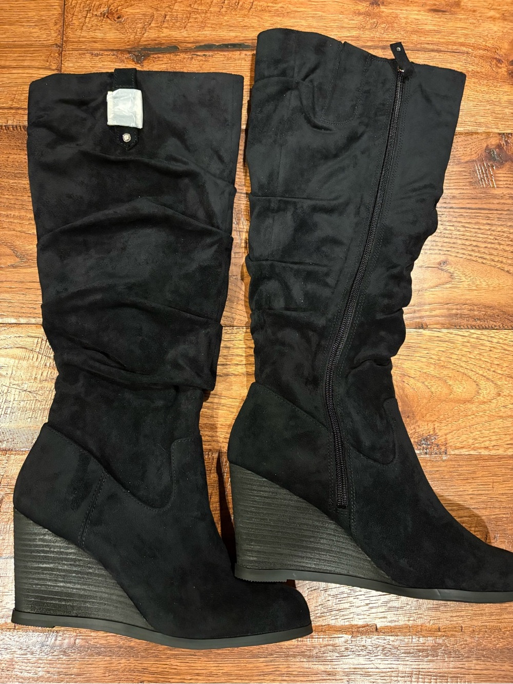Dr. Scholl’s Black Knee High Wedge Boots Women’s 9M Memory Foam NWT